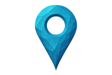 Blue location pin icon with a rough texture indicating a specific position on a transparent background