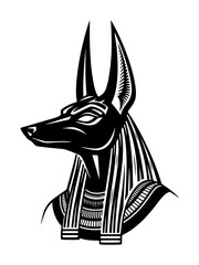 Anubis Jackal-Headed Deity Bust – Engraved Art