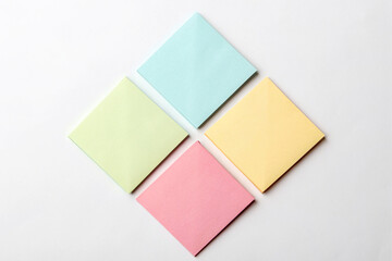 Pastel Square Sticky Notes Flatlay Diamond Arrangement