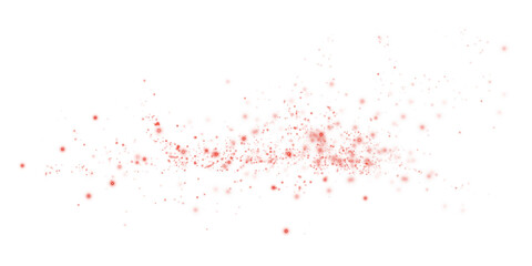 Red Magical Glowing Particles, Burst with Confetti and Firework Spark Elements for Celebration Design