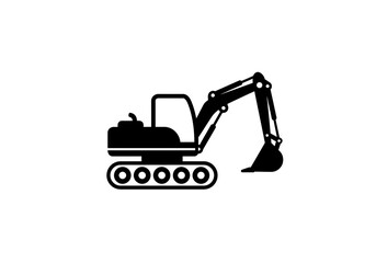 excavator on a white background