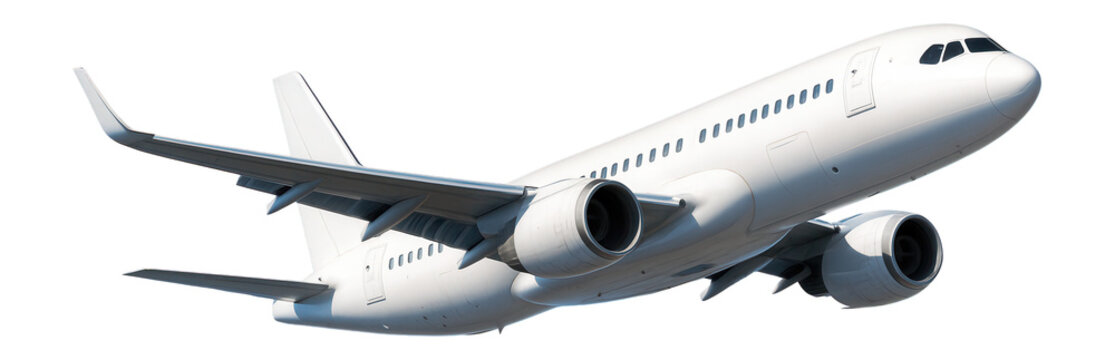 Passenger plane in flight, symbolizing travel and adventure. - Powered by Adobe