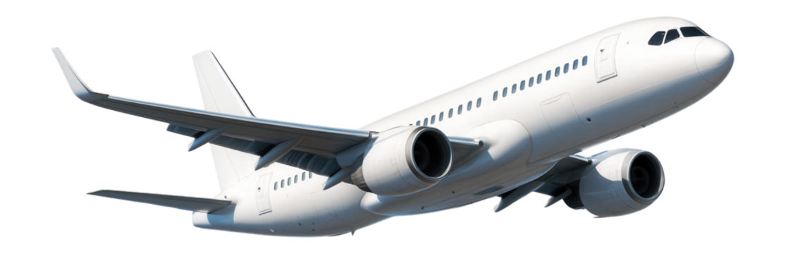 Passenger plane in flight, symbolizing travel and adventure. - Powered by Adobe