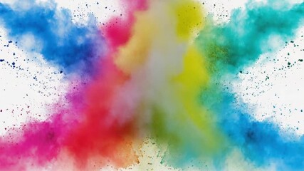 Vibrant explosion of colorful powder creating a dynamic abstract background. - Powered by Adobe