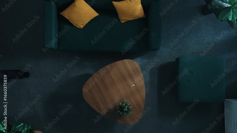 Aufkleber top down aerial view of business people making agreement about collaborate business and shaking hand