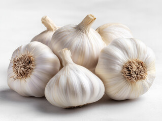Garlic on a white background. 