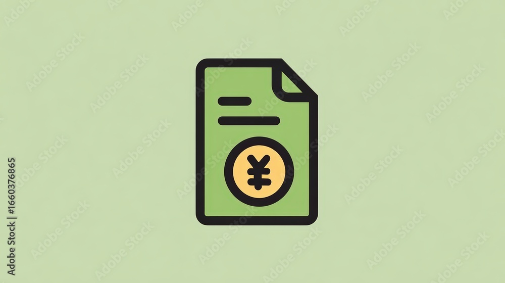 Poster minimal rupee tax icon design on green background with bold lines and simplistic style