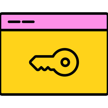 Web Browser password key Tool flat icon design