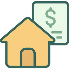 A house with a dollar sign next to it