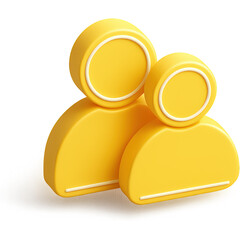 Two people are standing next to each other in a yellow figure
