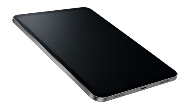 Highly detailed tablet with blank screen.
