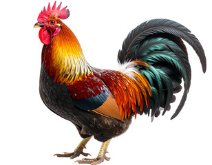 Fototapeta premium Realistic chicken illustration isolated on transparent background detailed feathers a