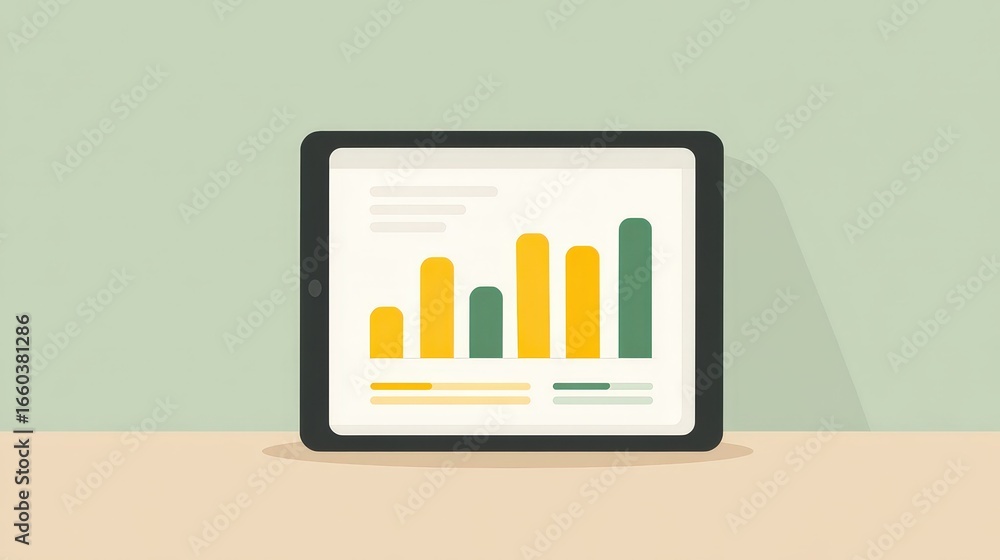 Aufkleber flat design of personalized learning dashboard on tablet with graphs and data visualizations