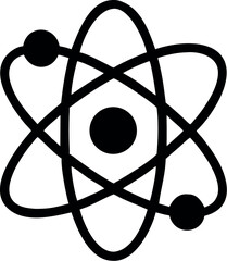 Atom science vector icon, nuclear symbol, molecule sign. Modern, simple flat icon vector
