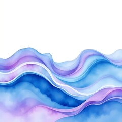 Blue and Lavender Watercolor Wave with Emotional Depth  