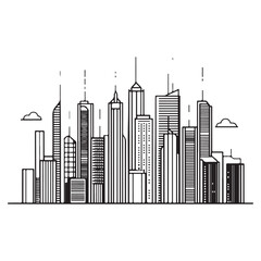 City skyline graphic illustration