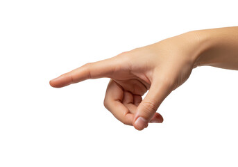 Human hand pointing isolated on transparent background
