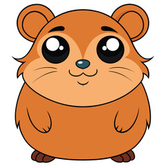 Obraz premium Cute orange and white hamster isolated on white background. stock illustration