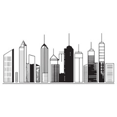 City skyline graphic illustration