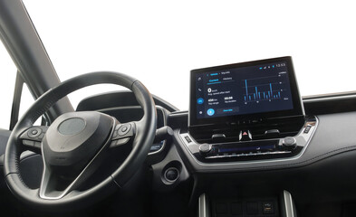 Car interior with isolated windshield