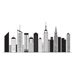 City skyline graphic illustration