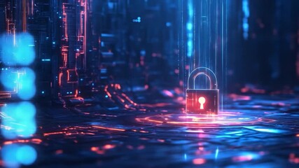 Cyber Security Digital Lock. - Powered by Adobe