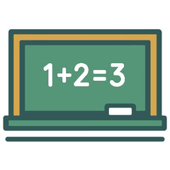 school board with chalk flat icon color vector on white background
Vector color flat icon on white background