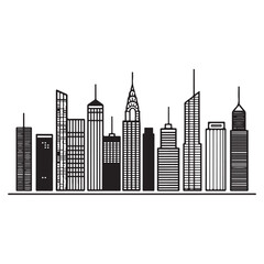 City skyline graphic illustration