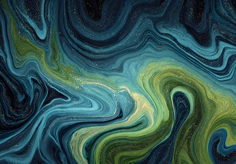 Abstract Blue Green Swirl Texture
