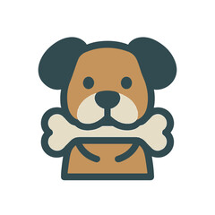 dog with bone flat icon color vector on white background
Vector color flat icon on white background