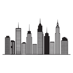City skyline graphic illustration