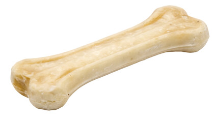 Fototapeta premium Dog bone cut out isolated on white background PNG. AI GENERATED.