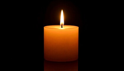 Burning Candle with Dark Background.
