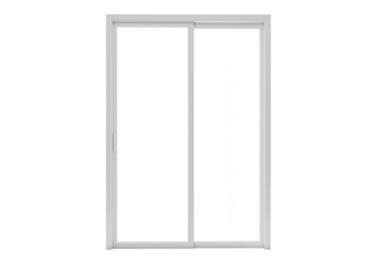 White sliding glass door isolated on transparent background