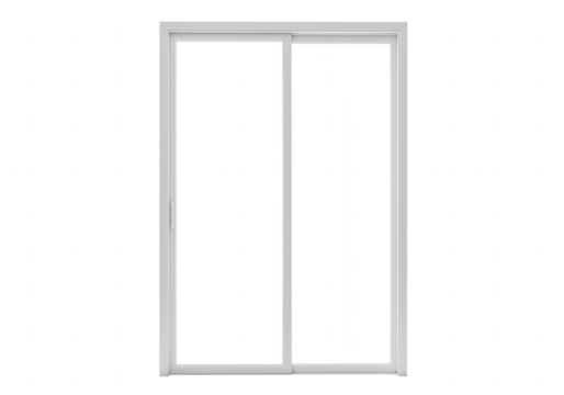 White sliding glass door isolated on transparent background