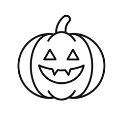 Flat halloween outline pumpkin design
