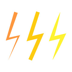 Lightning bolt icons, vector illustration.