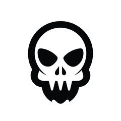 Halloween skull silhouette with spooky elements