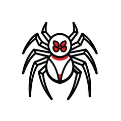 Flat halloween spider outline design with vibrant colors