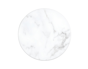 White marble stone round shape isolated on a transparent background.