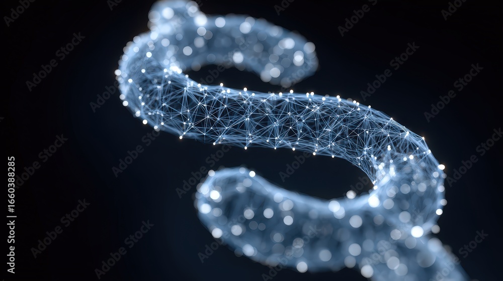 Aufkleber abstract concept of interconnected glowing nodes in a 3d space for digital background design