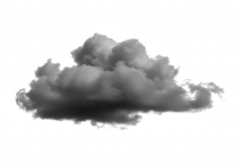 Dark grey cloud isolated on transparent background