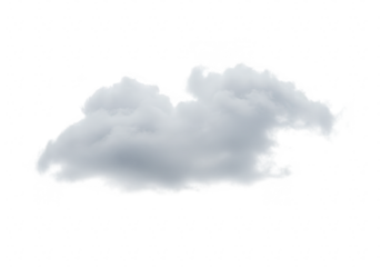 Fluffy gray cloud isolated on transparent background
