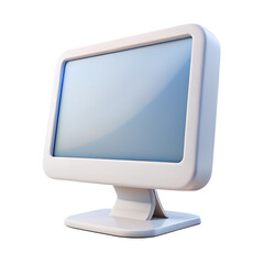 3D Computer Monitor Screen Isolated on White Background for Technology, Digital, Display, and Electronic Concept in plastic cartoon style