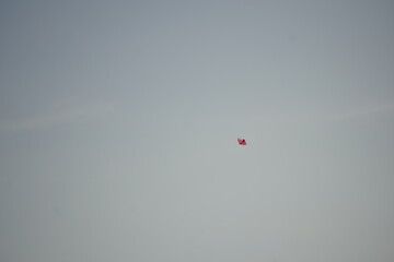 Red Kite in Clear Blue Sky – Minimalist Aerial Scene