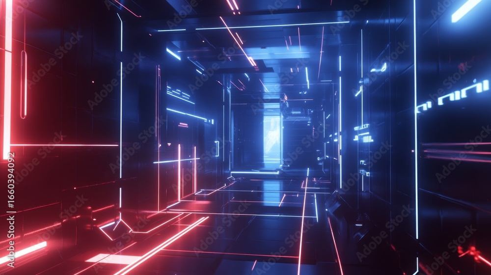 Poster exploring a cyberspace-inspired digital environment virtual realm 3d visualization futuristic settin