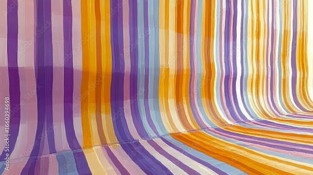 Poster abstract colorful stripes create a dynamic, curved backdrop. vibrant hues form a captivating pattern
