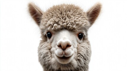 Fototapeta premium Graceful Alpaca Isolated on White Background for Professional Design Projects