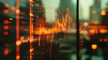Obraz premium Captivating double exposure of abstract glowing forex chart digital trading environment financial market concept