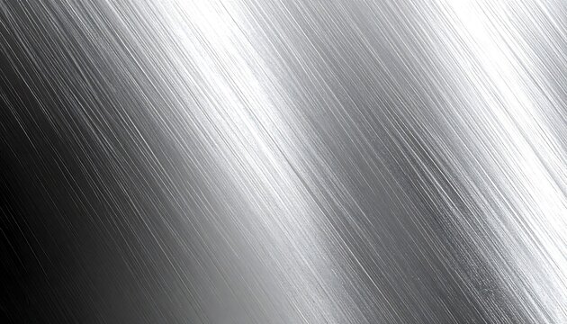 A high-contrast, diagonal brushed metal texture showcases a gradient of gray tones.